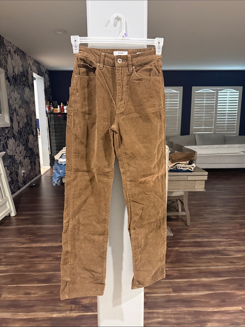 Cotton On Women's Straight Leg Corduroy Pants in Brown